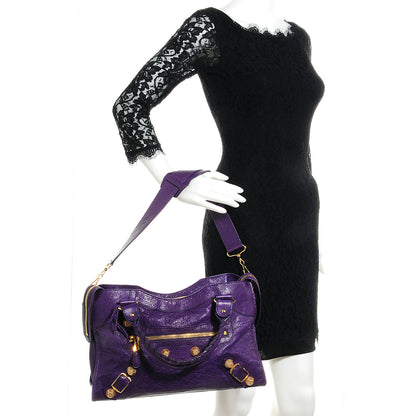 Balenciaga Agneau Giant 21 Gold Hardware City Dark Violet 2 of 14
