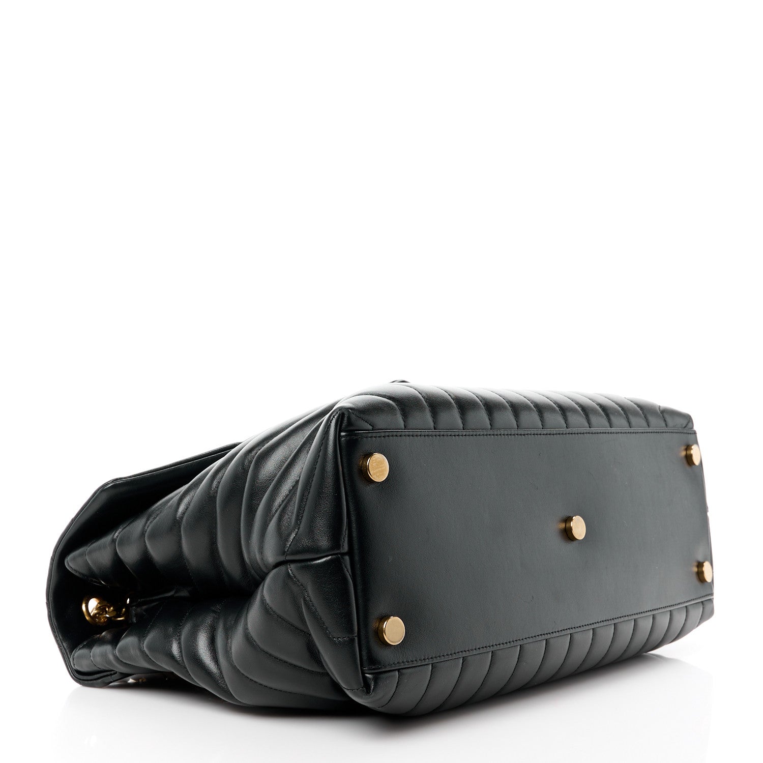 Saint Laurent SAINT LAURENT Calfskin Y Quilted Monogram Large Loulou Chain Satchel Black 4 of 15