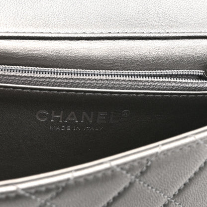 Chanel Metallic Goatskin Quilted Small Chic Pearls Flap Silver 6 of 10