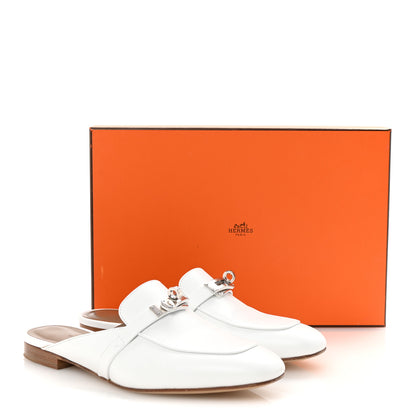 Hermes Calfskin Oz Mules 37.5 White 10 of 10