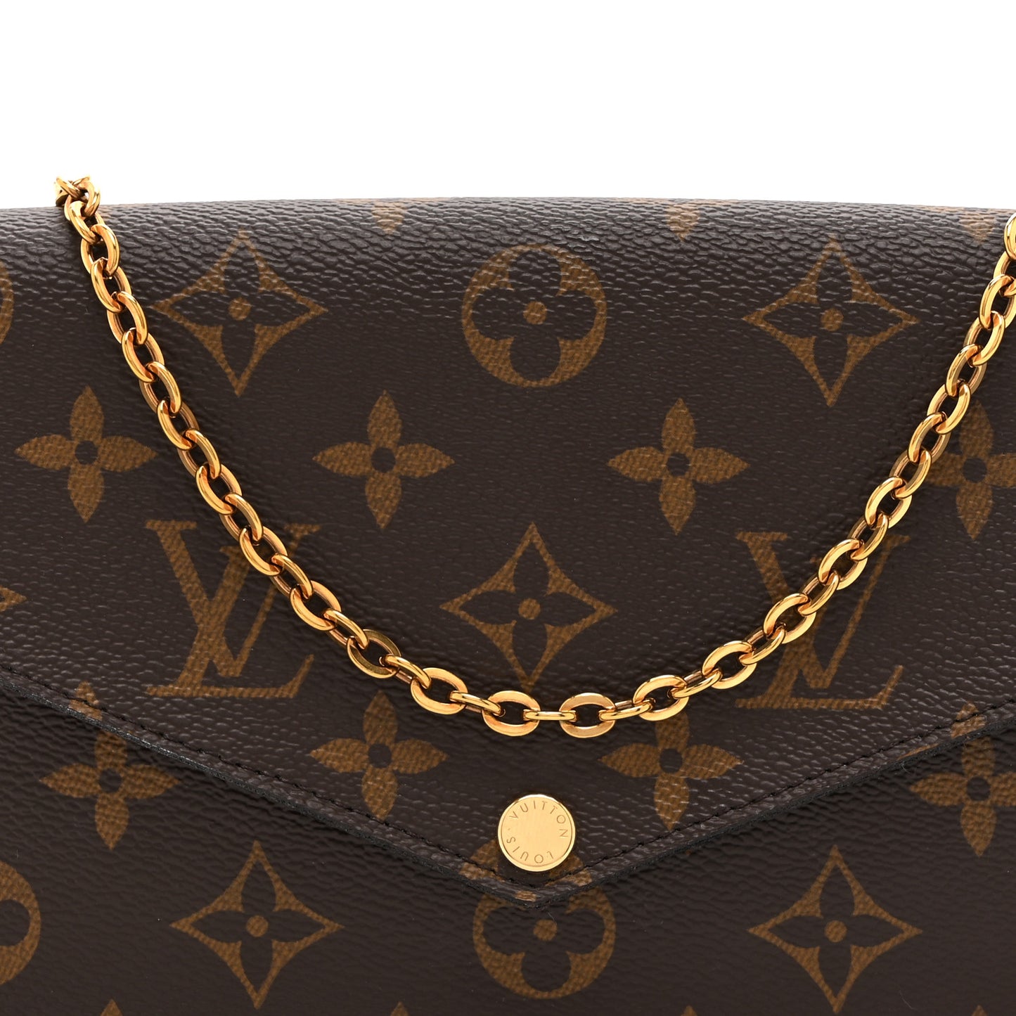 Monogram Pochette Felicie Chain Wallet Fuchsia