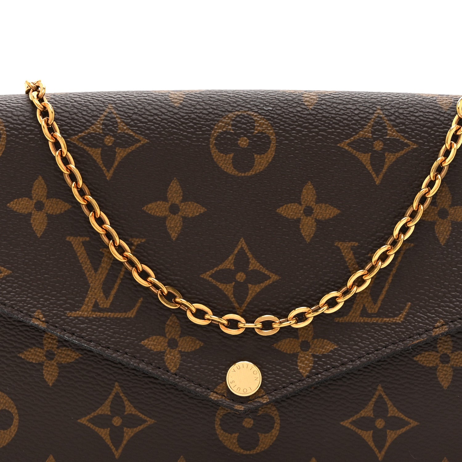 Louis Vuitton Monogram Pochette Felicie Chain Wallet Fuchsia 9 of 11