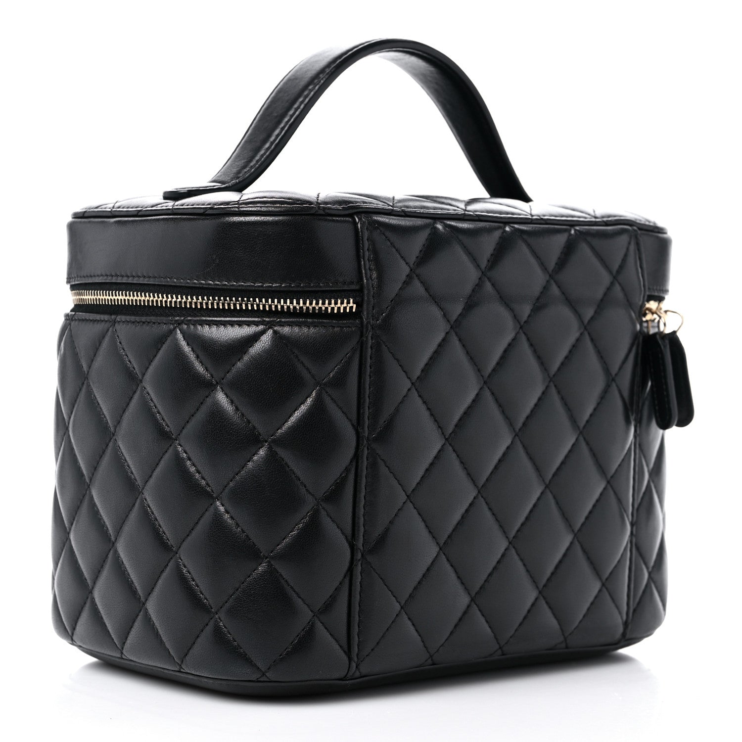 Chanel Lambskin Quilted Vanity Pouch Black 3 of 9