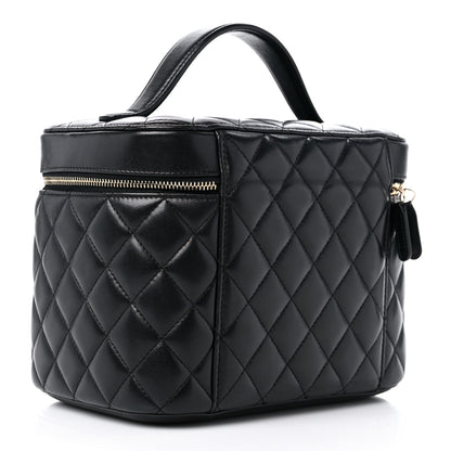 Chanel Lambskin Quilted Vanity Pouch Black 3 of 9