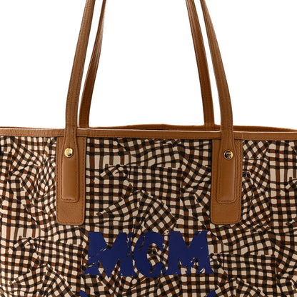 MCM Visetos Medium Liz Reversible Shopper Tote Cognac 13 of 17