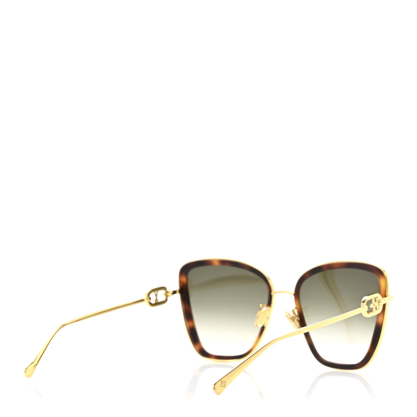 Metal LV Link One Cat Eye Sunglasses Z1770E Tortoise Gold