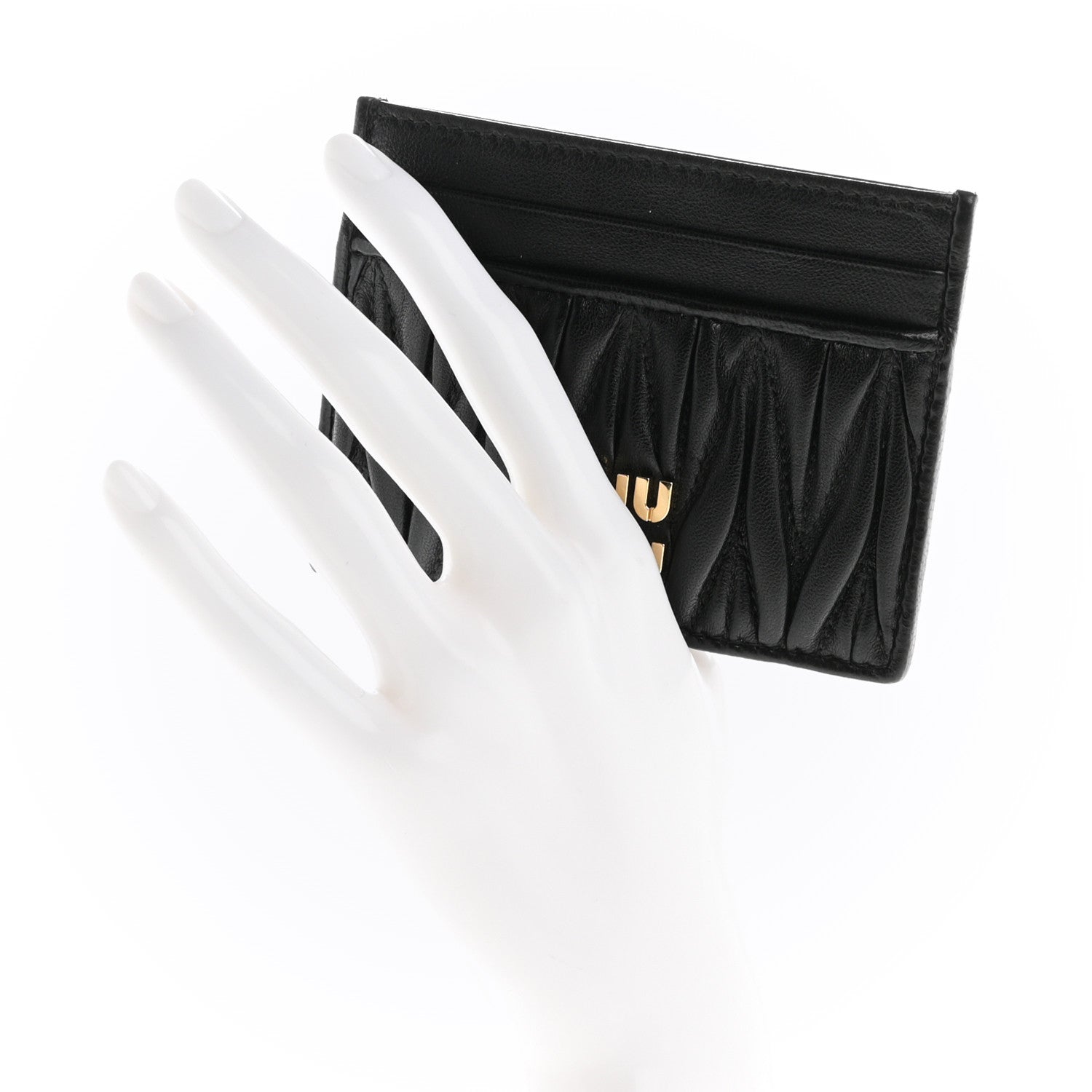Miu Miu Nappa Matelasse Card Holder Black 2 of 10