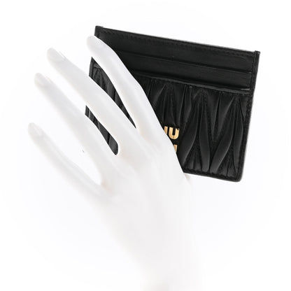Miu Miu Nappa Matelasse Card Holder Black 2 of 10