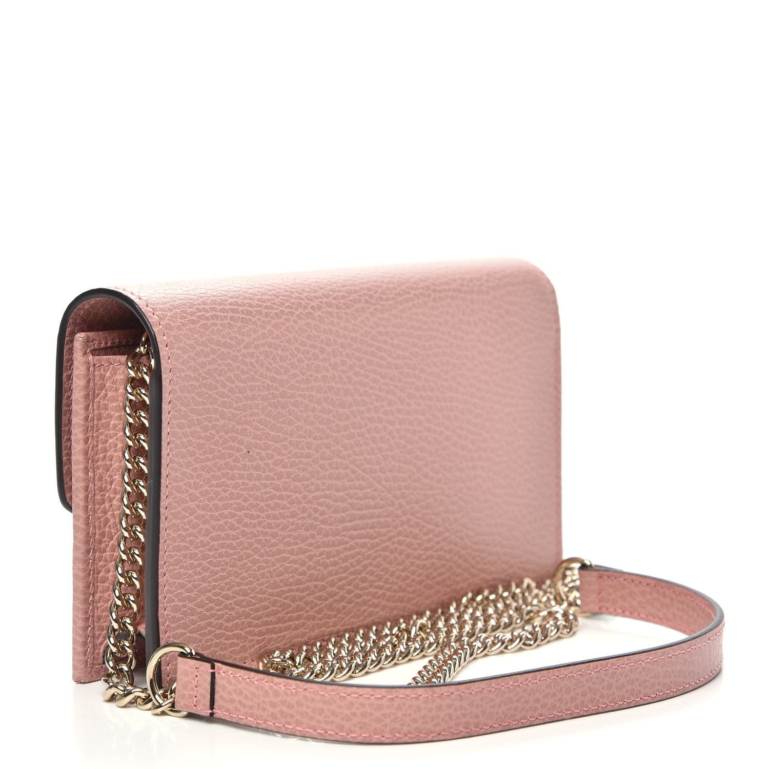 Gucci Dollar Calfskin Interlocking G Chain Wallet Soft Pink 3 of 9