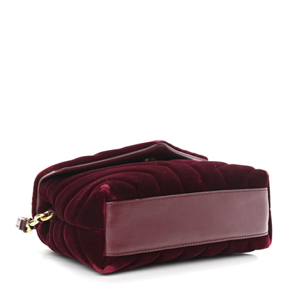 Saint Laurent Velvet Y Quilted Monogram Toy Loulou Crossbody Bag French Burgundy 4 of 10