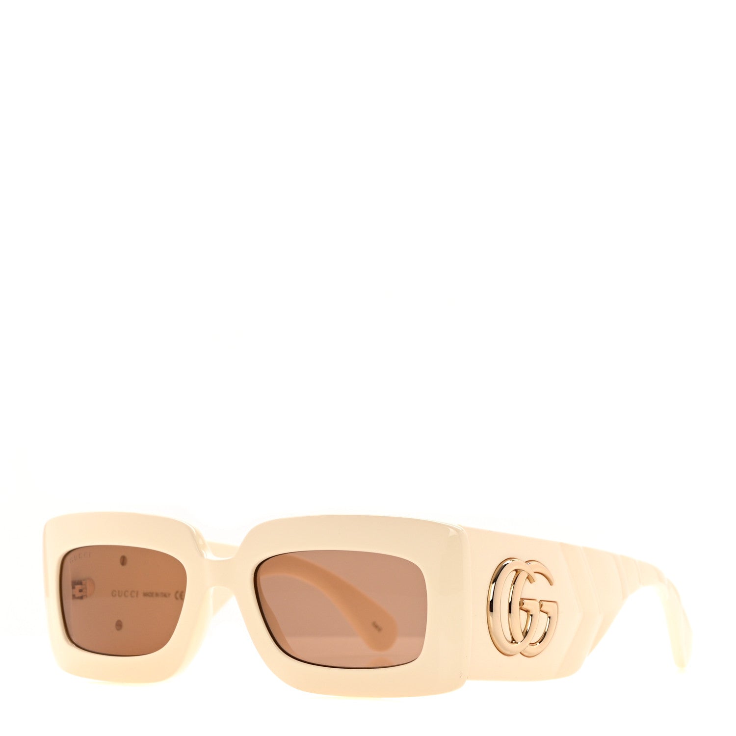 Gucci Acetate Rectangular Sunglasses GG0811S Ivory 1 of 6