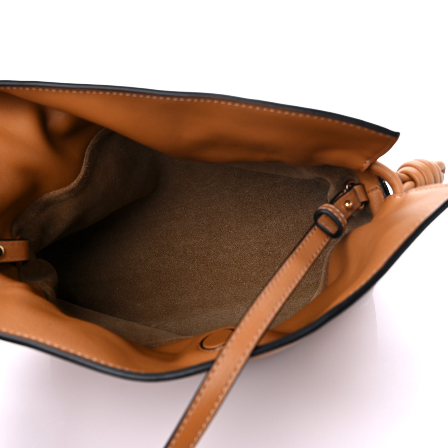 Calfskin Mini Flamenco Knot Clutch Warm Desert