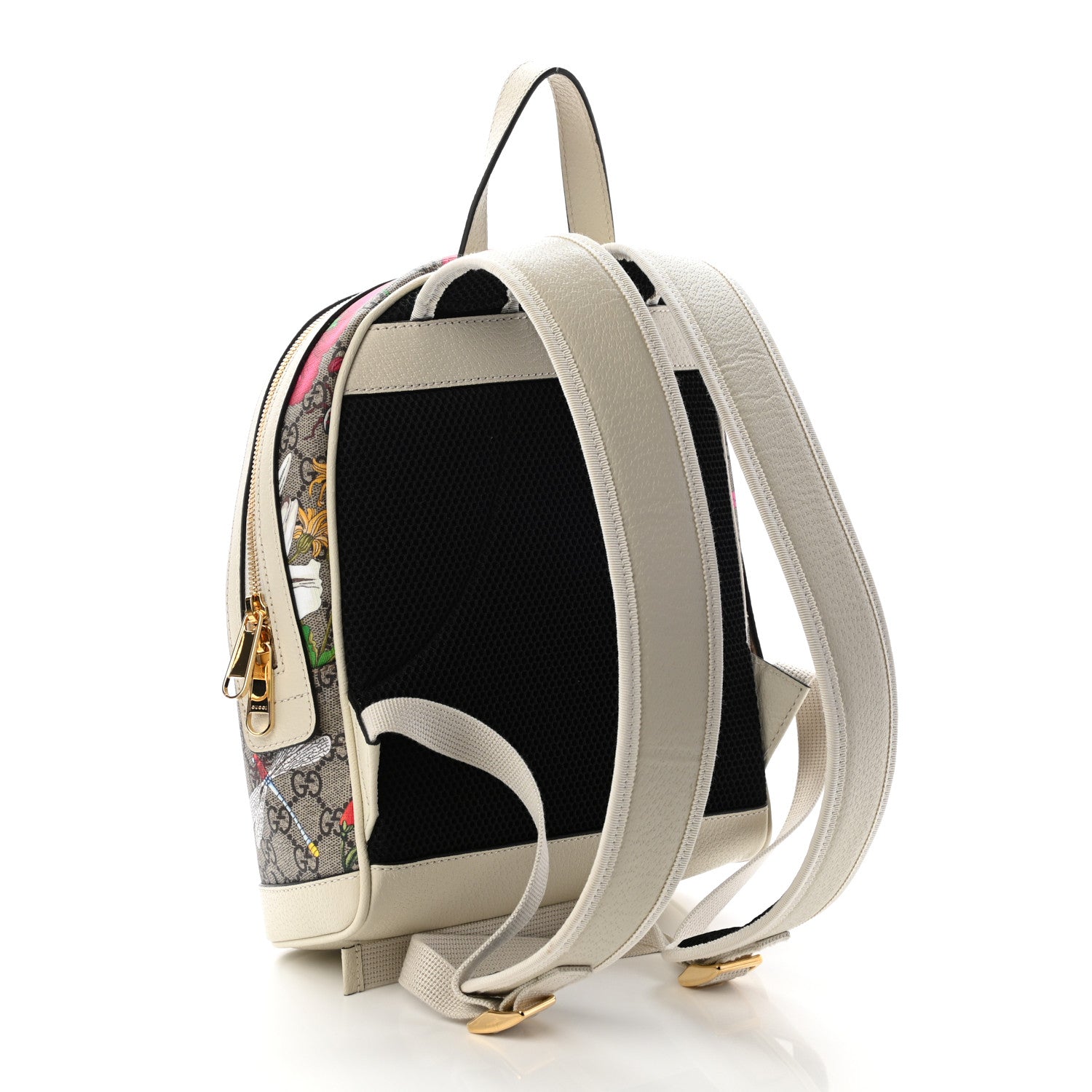 Gucci GG Supreme Monogram Flora Web Small Ophidia Day Backpack White 3 of 9