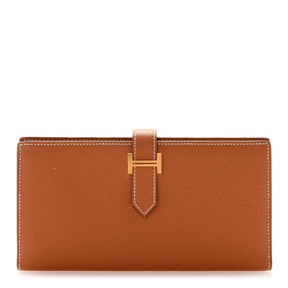 Hermes Epsom Bearn Gusset Wallet Gold 1 of 12