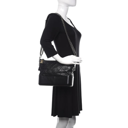 Chanel Aged Calfskin Quilted Medium Gabrielle Hobo Black 4 of 15