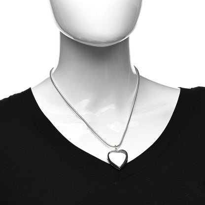 Tiffany Sterling Silver Large Heart Locket Pendant Necklace 2 of 5