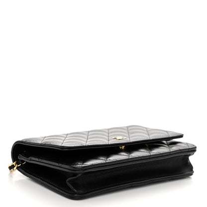 Chanel Lambskin Quilted Wallet On Chain WOC Black 4 of 12