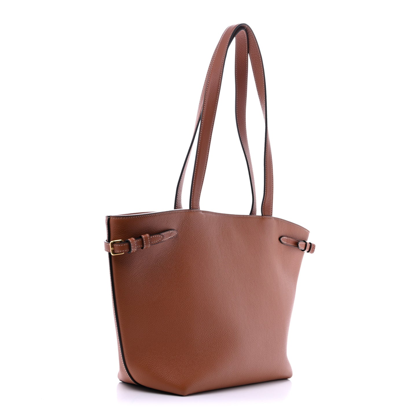 Grained Calfskin Triomphe Medium Cabas Anais Tan