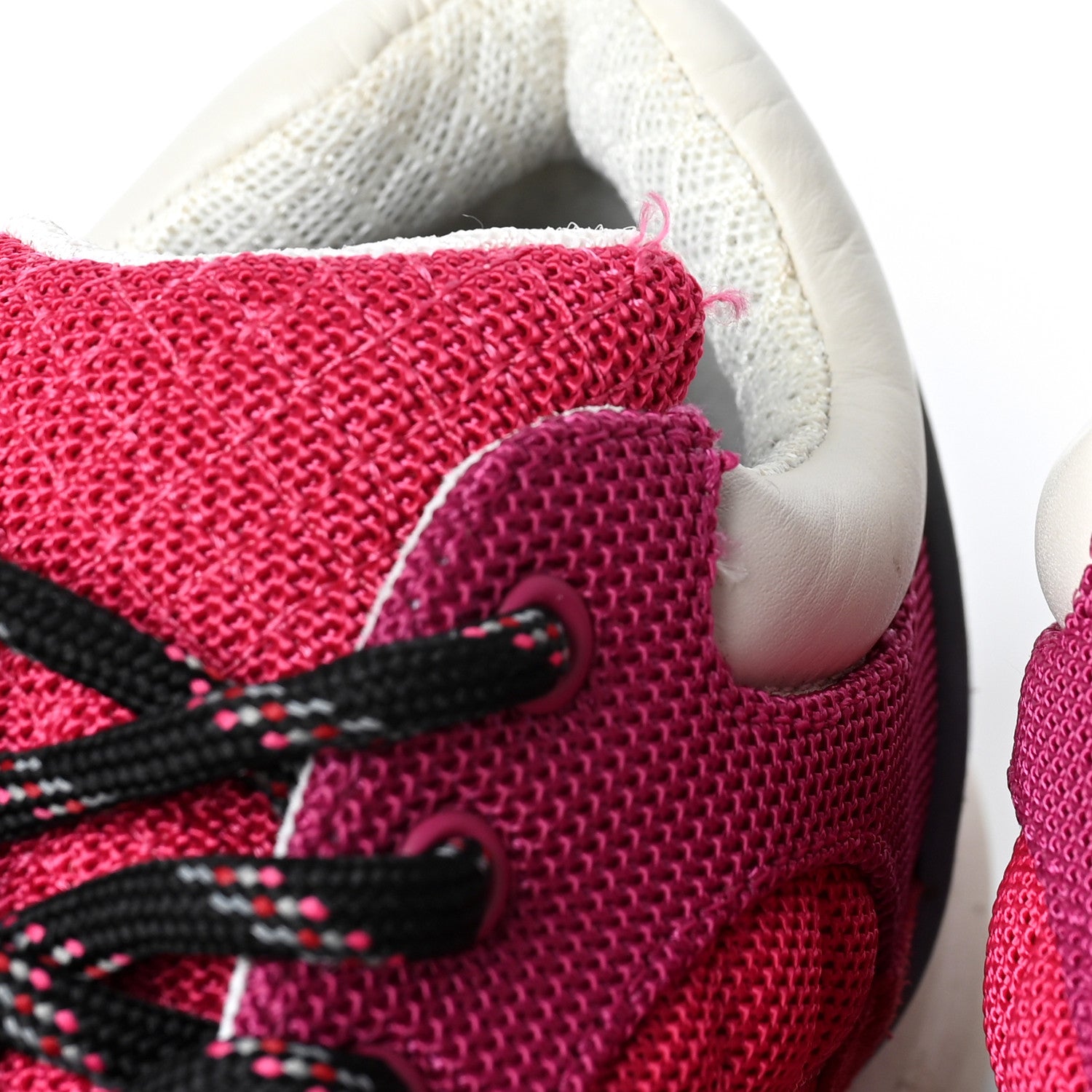 Chanel Mesh Suede Calfskin Grained Calfskin Womens CC Sneakers 37 Dark Pink Silver 9 of 9