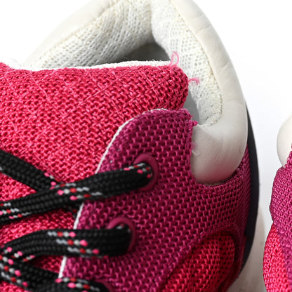 Chanel Mesh Suede Calfskin Grained Calfskin Womens CC Sneakers 37 Dark Pink Silver 9 of 9