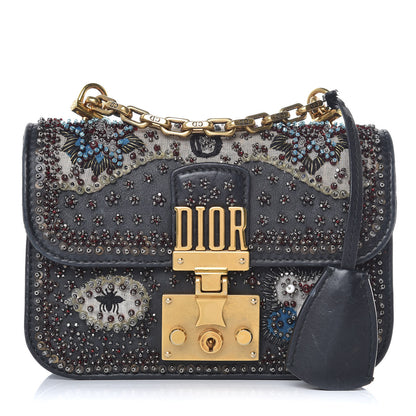 Christian Dior Calfskin Beaded Mini Dioraddict Flap Bag Black 1 of 13