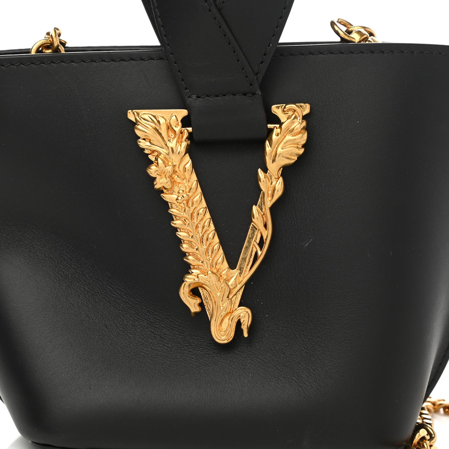 Vitello Mini Virtus Bucket Bag Black