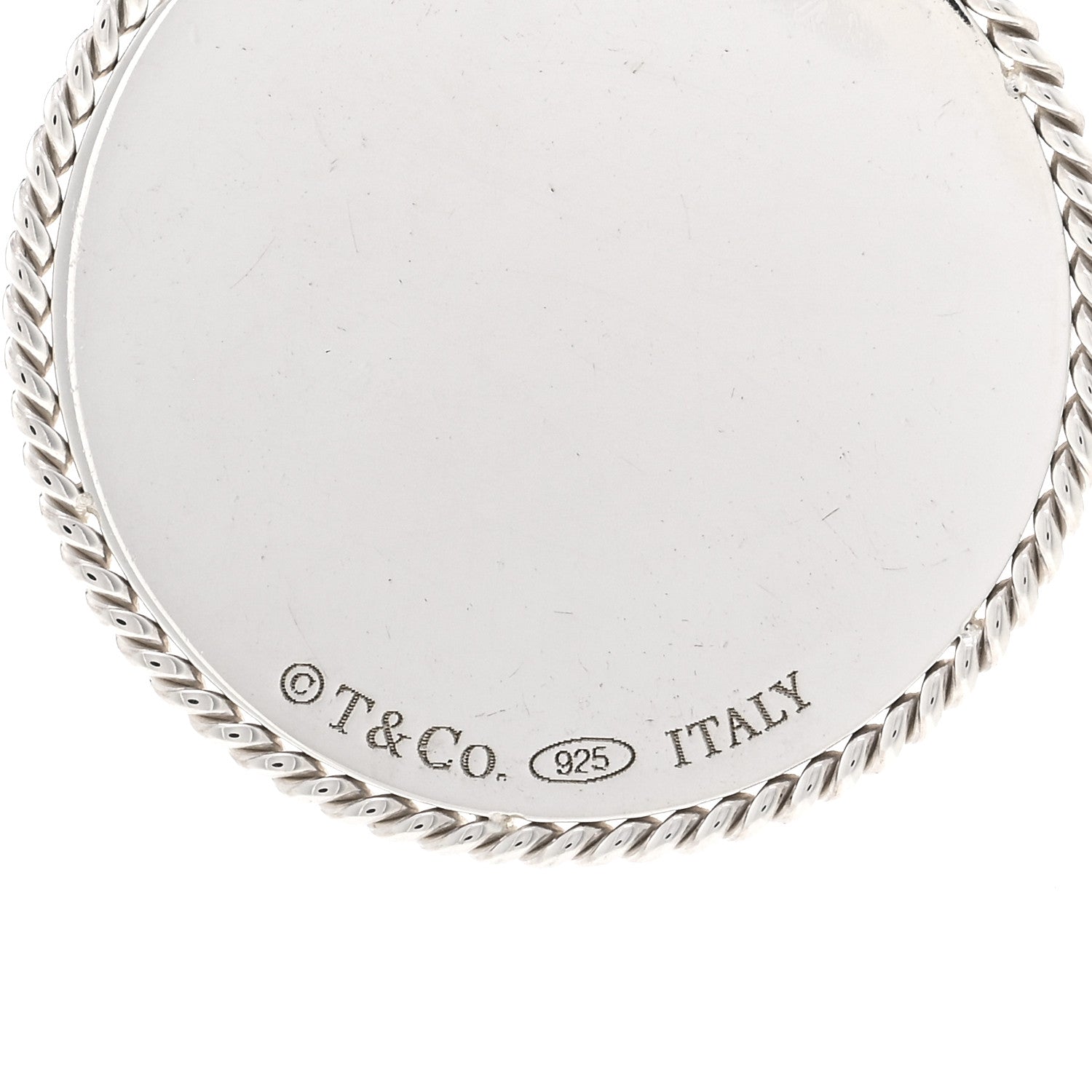 Tiffany Sterling Silver Twist Round Charm Necklace 4 of 4