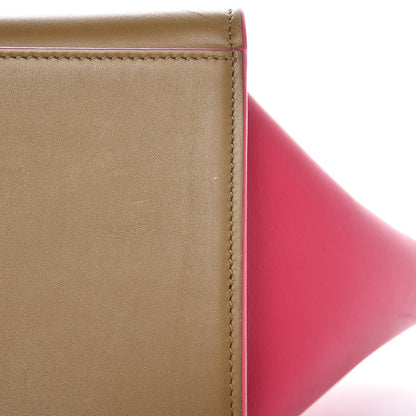 Celine Smooth Calfskin Small Bi-Color Trapeze Taupe Fuchsia 8 of 9