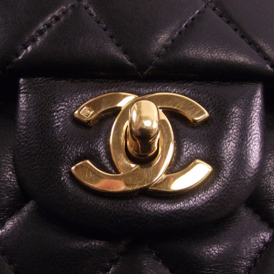 Chanel Lambskin Quilted Medium Double Flap Black 10 of 11