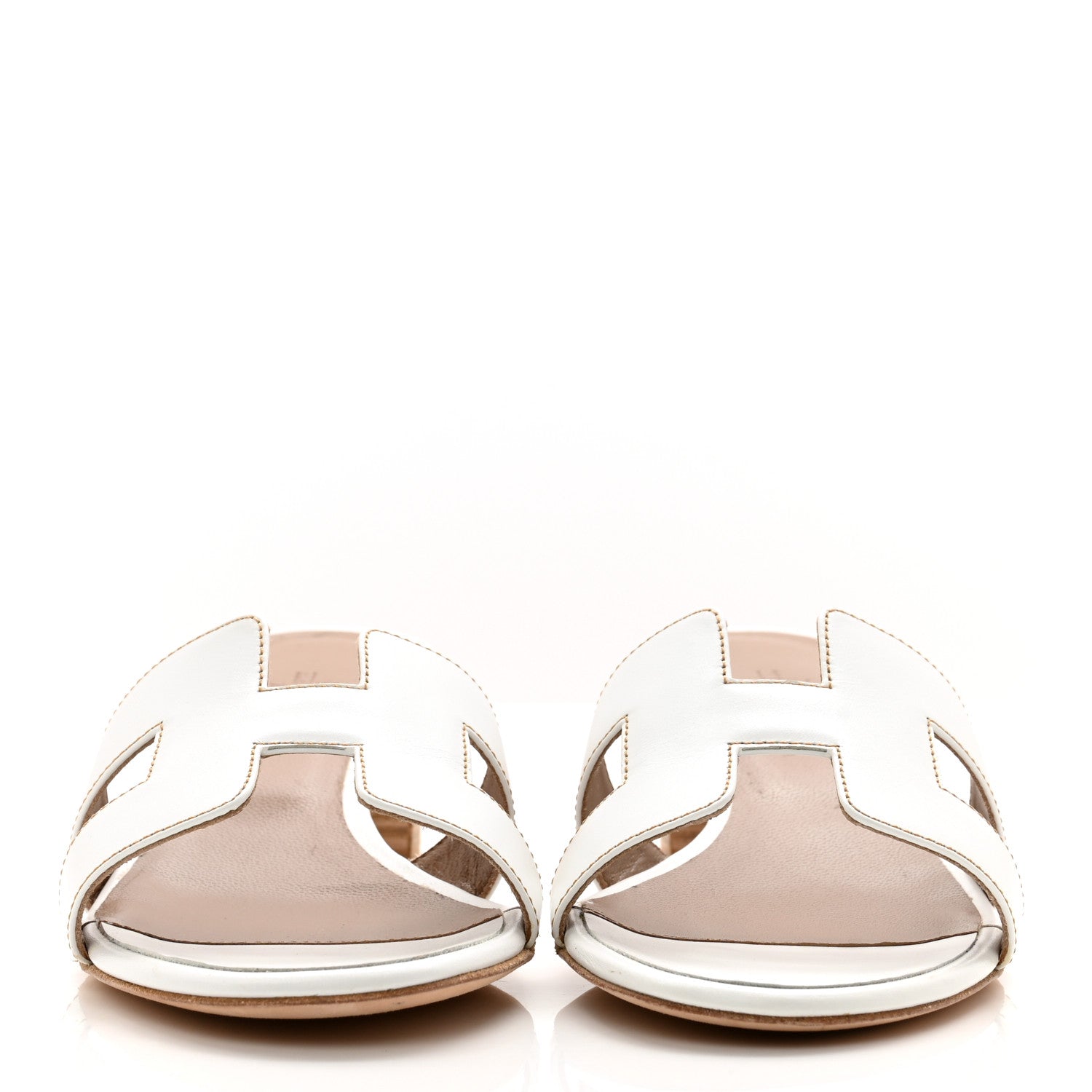 Hermes Calfskin Oasis Sandals 37 White 2 of 10