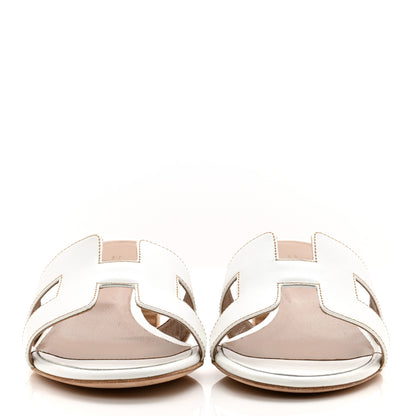 Hermes Calfskin Oasis Sandals 37 White 2 of 10