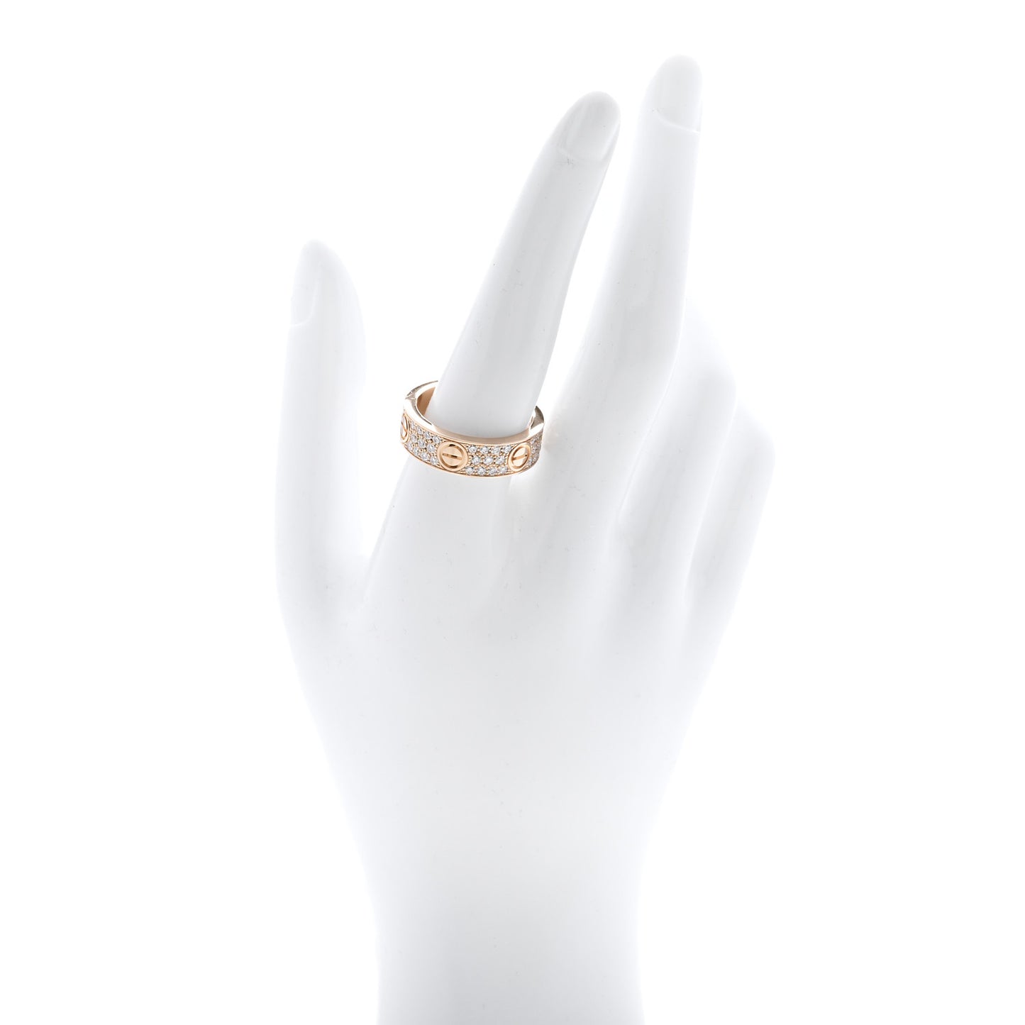 18K Pink Gold Diamond 6.5mm LOVE Paved Ring 60 9