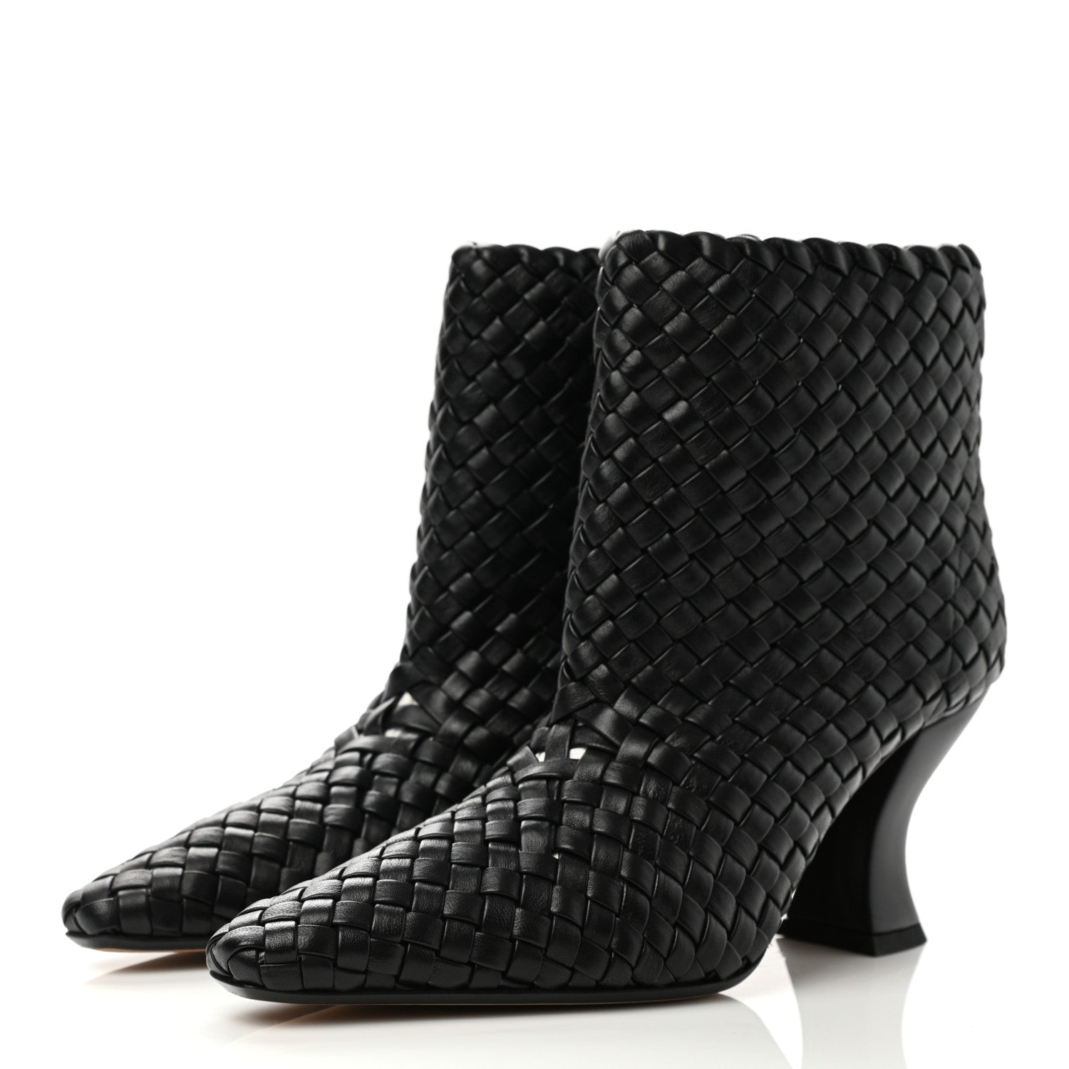 Bottega Veneta Nappa Intrecciato Ankle Boots 38 Black 3 of 8