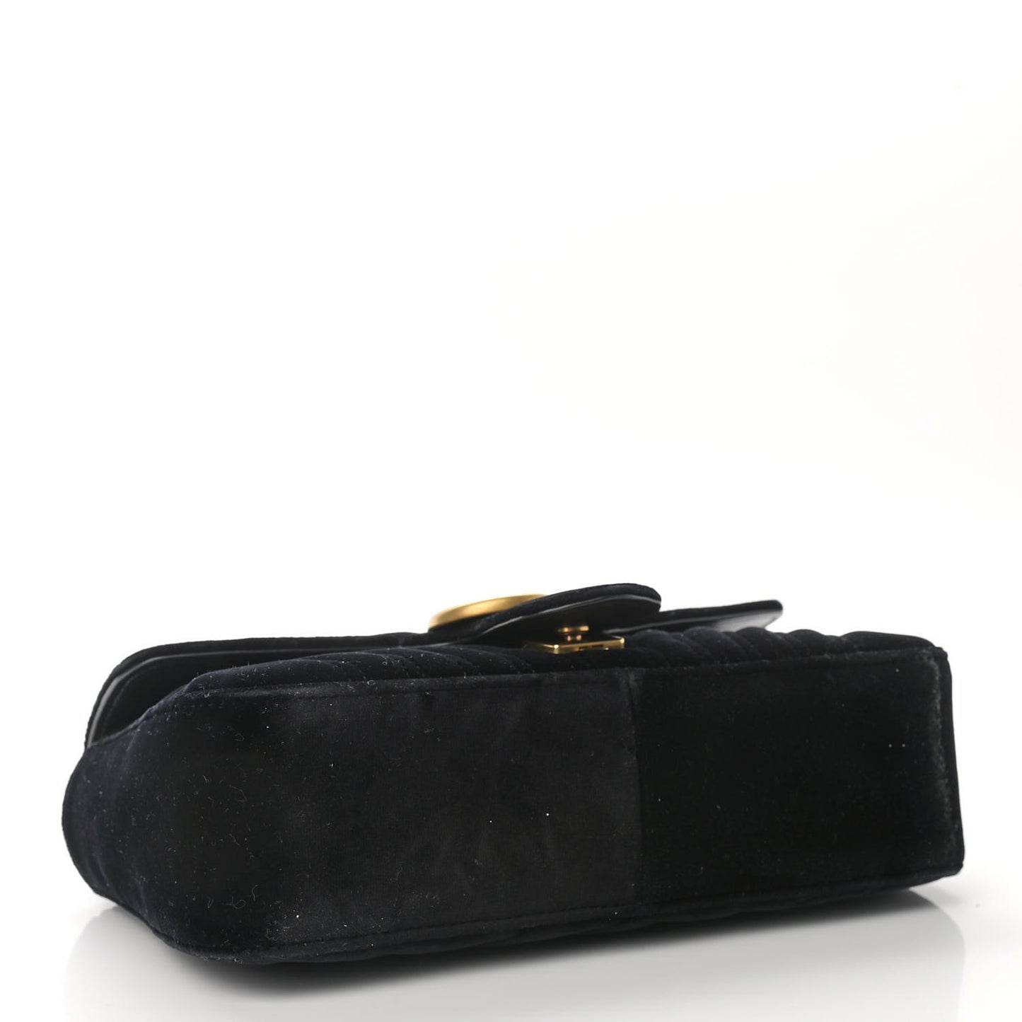 Velvet Matelasse Small GG Marmont Shoulder Bag Black