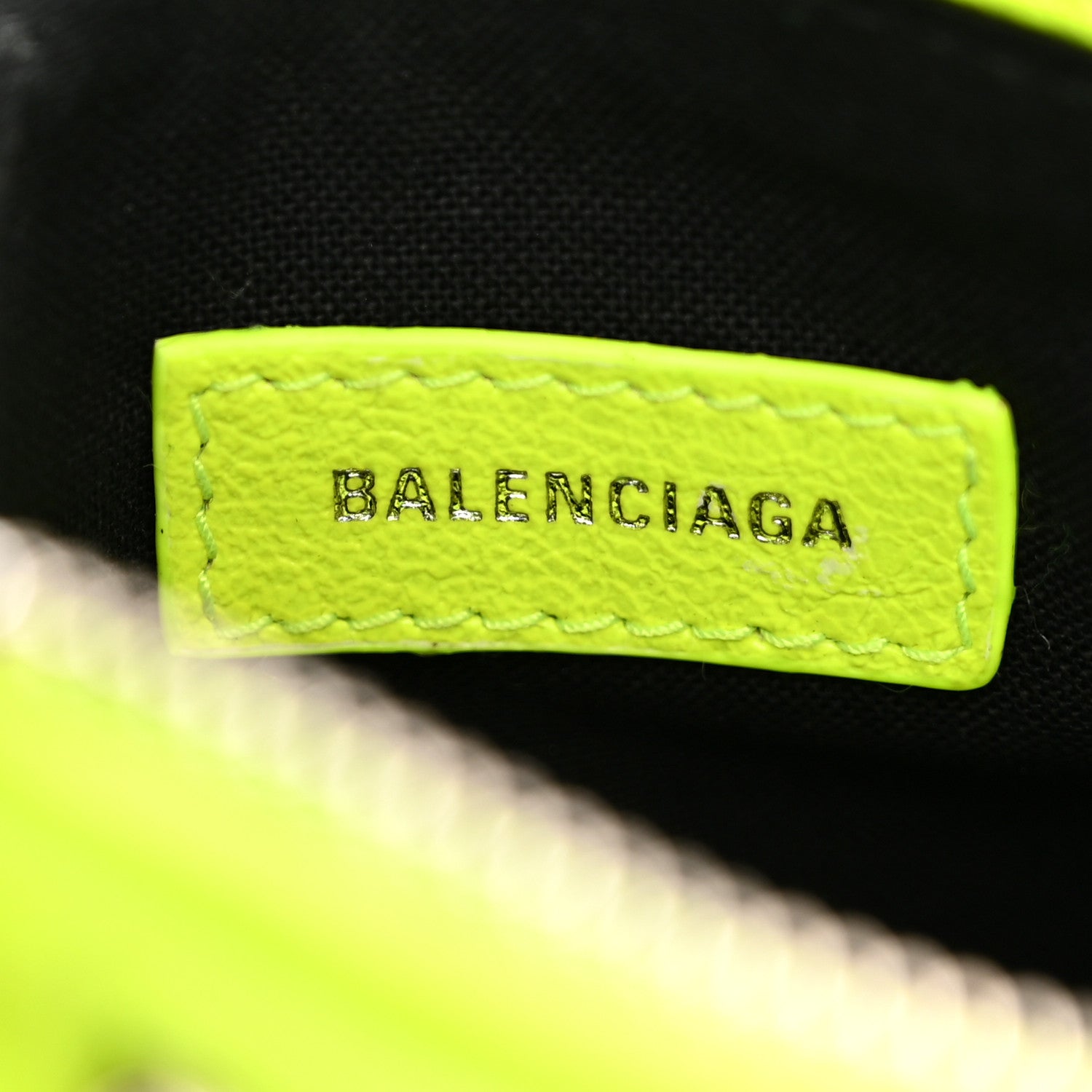 Balenciaga Agneau Le Cagole Clip On Card Mirror Fluo Yellow 10 of 16