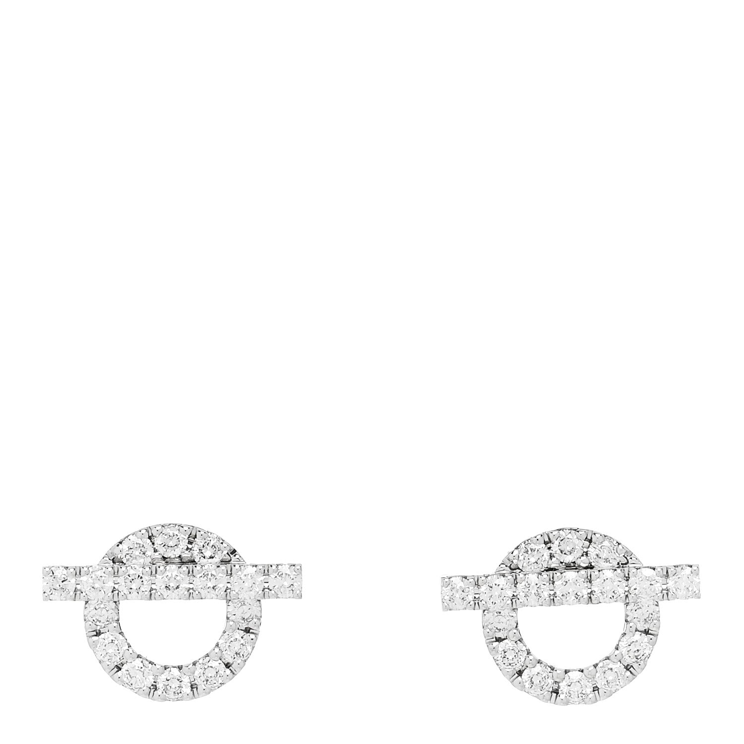 Hermes 18K White Gold Diamond Finesse Earrings 1 of 5