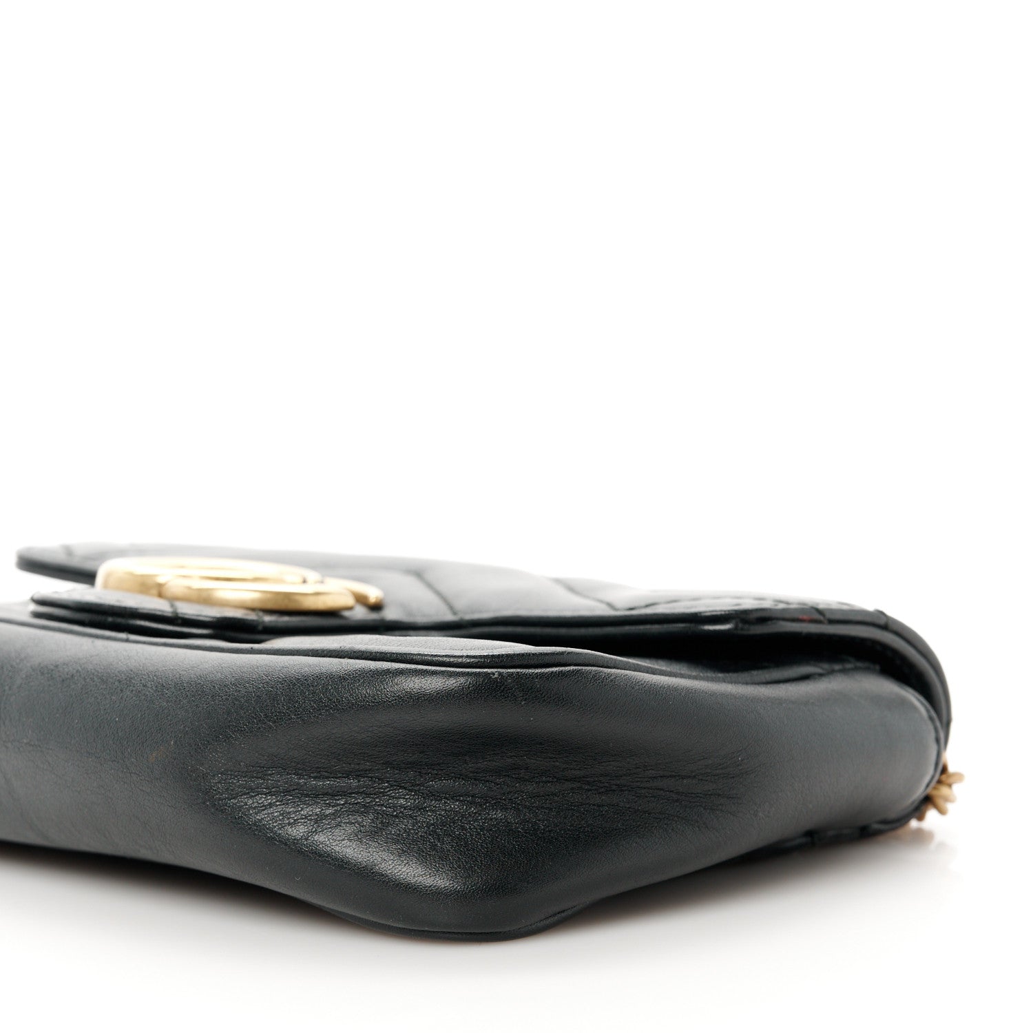 Gucci Calfskin Matelasse Super Mini GG Marmont Shoulder Bag Black 10 of 10