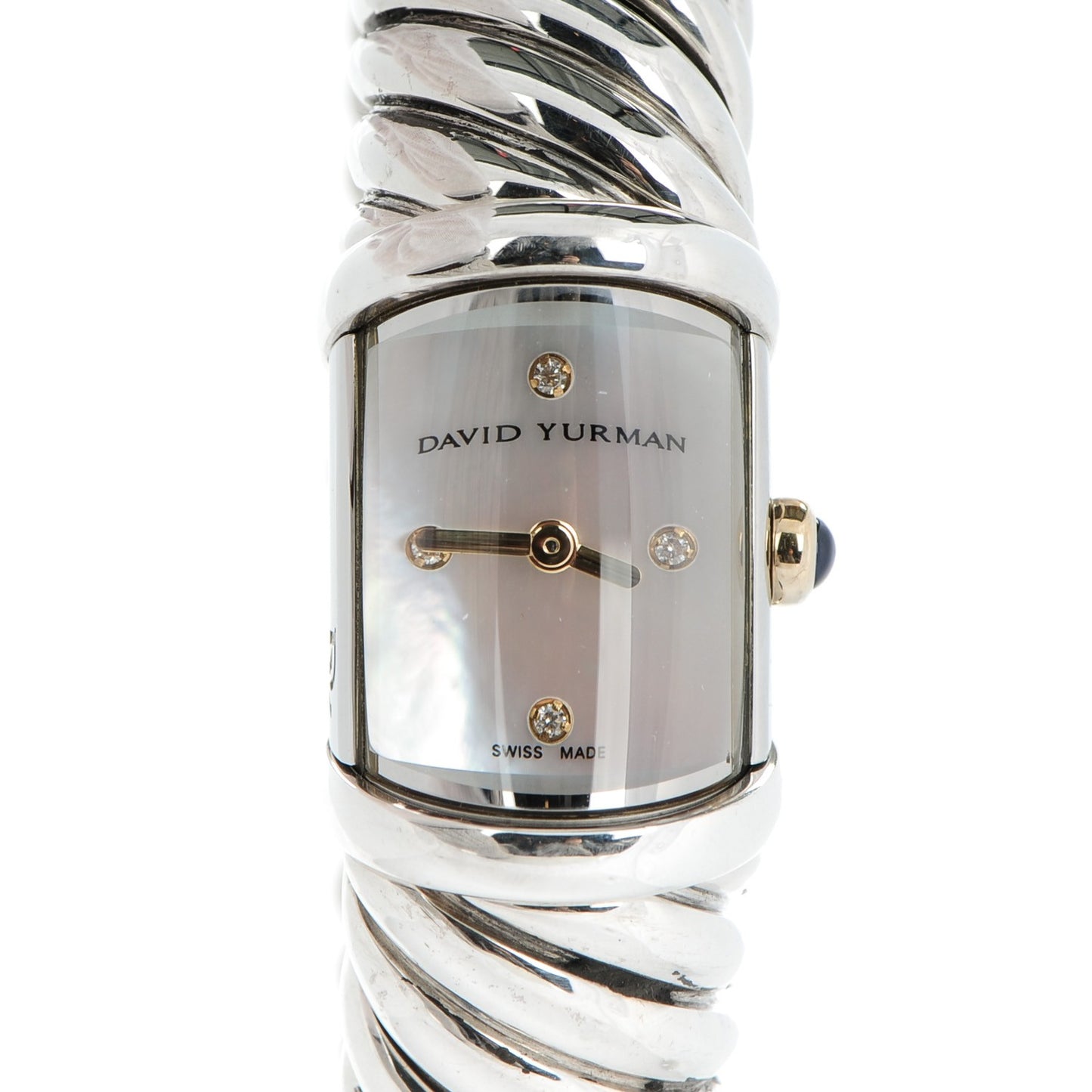 Sterling Silver 18K Yellow Gold Diamond Mother of Pearl 19mm Waverly Quartz Watch