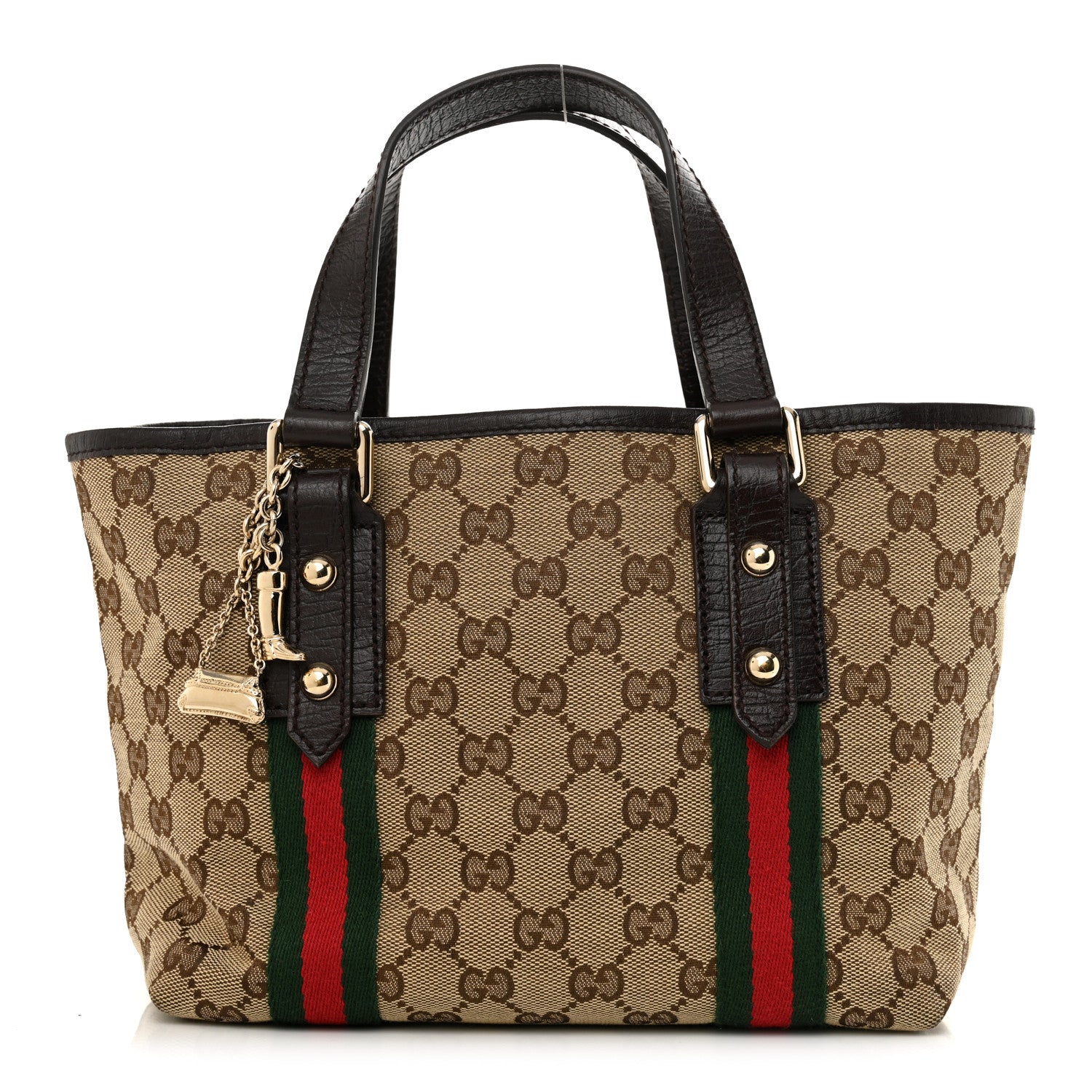 Gucci Monogram Small Jolicoeur Tote Dark Brown 1 of 14