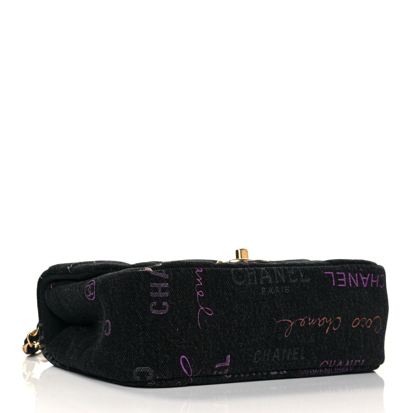 Denim Quilted Denim Mood Mini Rectangular Flap Black Multicolor