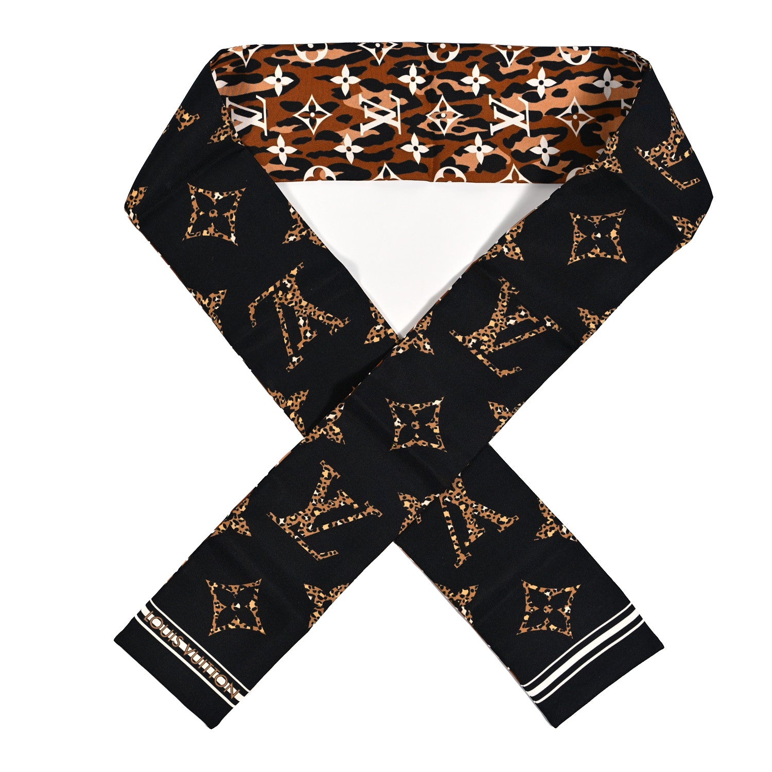 Louis Vuitton Silk Monogram Giant Jungle Bandeau Black 1 of 4