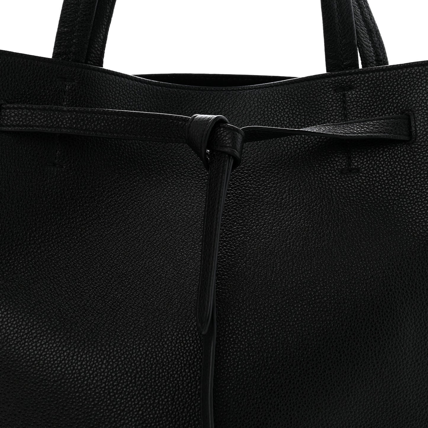 Soft Grained Calfskin Small Belt Cabas Phantom Black