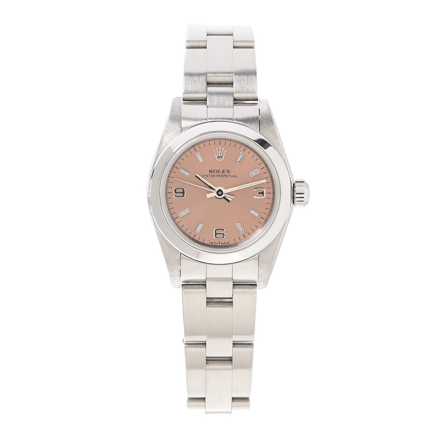 Stainless Steel 24mm Oyster Perpetual Watch Pink 76080