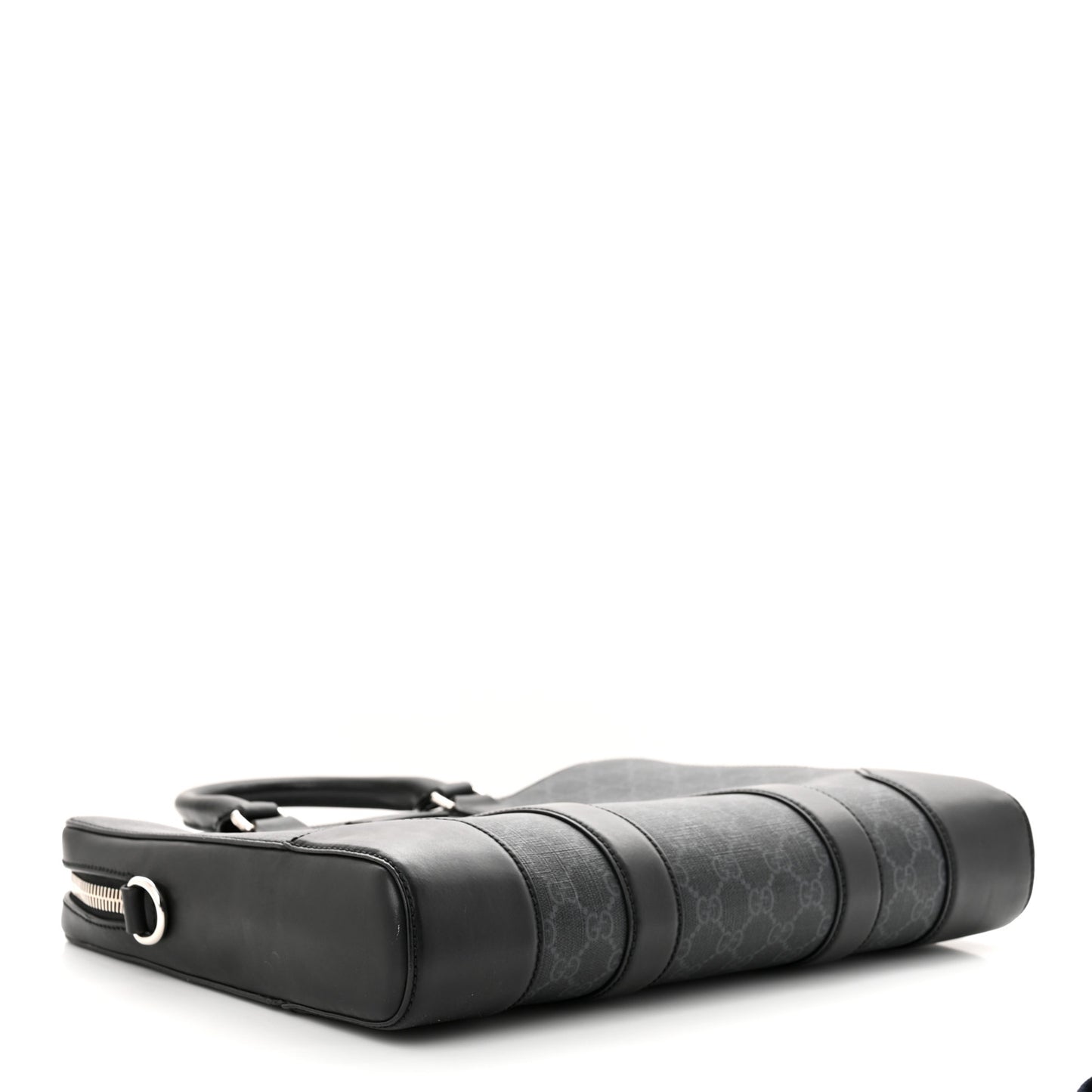 GG Supreme Monogram Appia Calfskin Web Briefcase Black