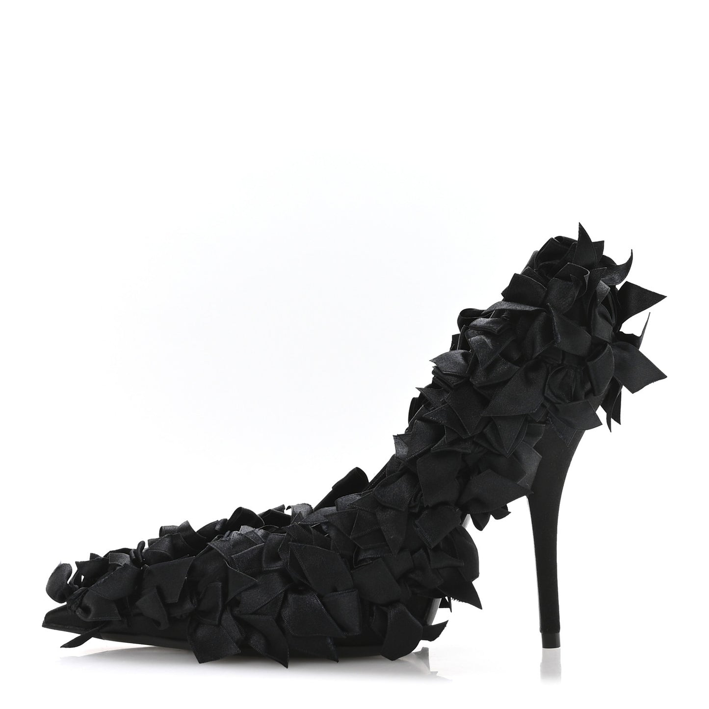 Satin Pointed Marie A Bows All Over 110mm Pumps 35 Black