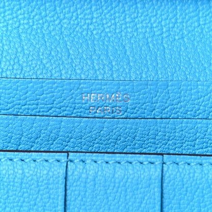 Hermes Chevre Mysore Bearn Gusset Wallet Bleu Azteque 7 of 8