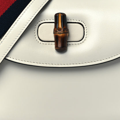Gucci Boarded Dyana Lux Calfskin Web Small Bamboo 1947 Top Handle Bag Mystic White 8 of 10