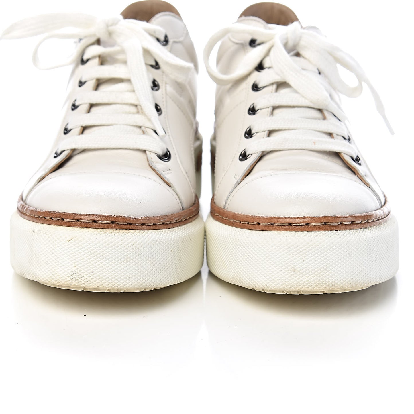 Calfskin Polo Sneakers 36.5 White