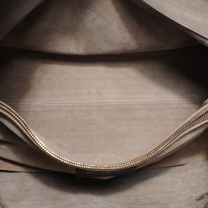 Saint Laurent Nubuck Crocodile Embossed Large Muse Two Beige 5 of 7