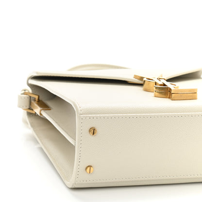 Saint Laurent Grain de Poudre Mini Classic Monogram Cassandra Top Handle Vintage White 9 of 11
